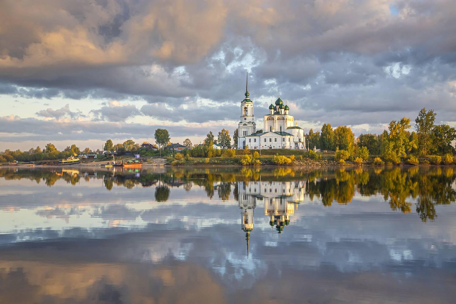 река, собор, сольвычегодск, отражение, гладь, небо,, Анкудинов Леонид