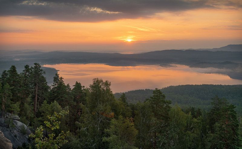 пейзаж, рассвет, утро, шихан, аракуль, урал, природа, лето, тишина Утренняя дымка фото превью