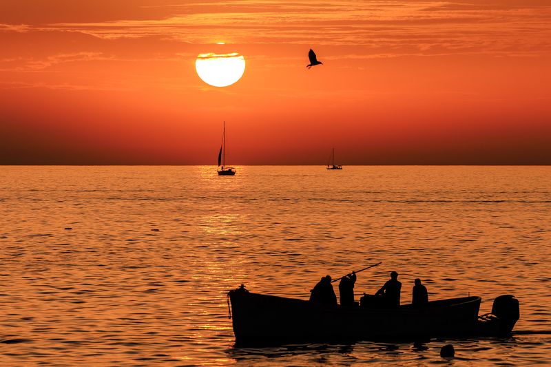 #море #закат #рыбаки #природа #сочи #краски #чайки Черноморские движения фото превью