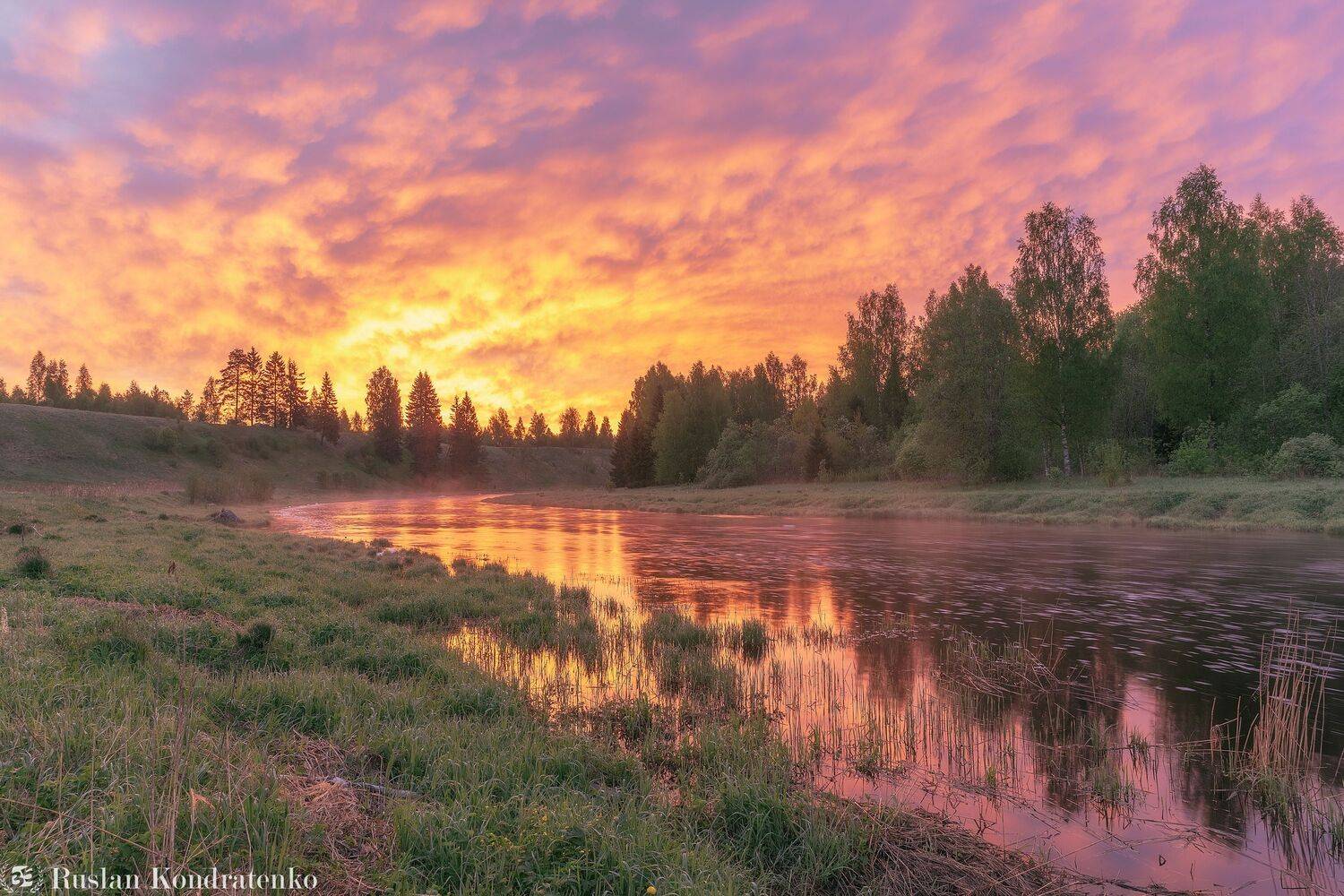 река, рассвет, лемовжа, закат, Кондратенко Руслан
