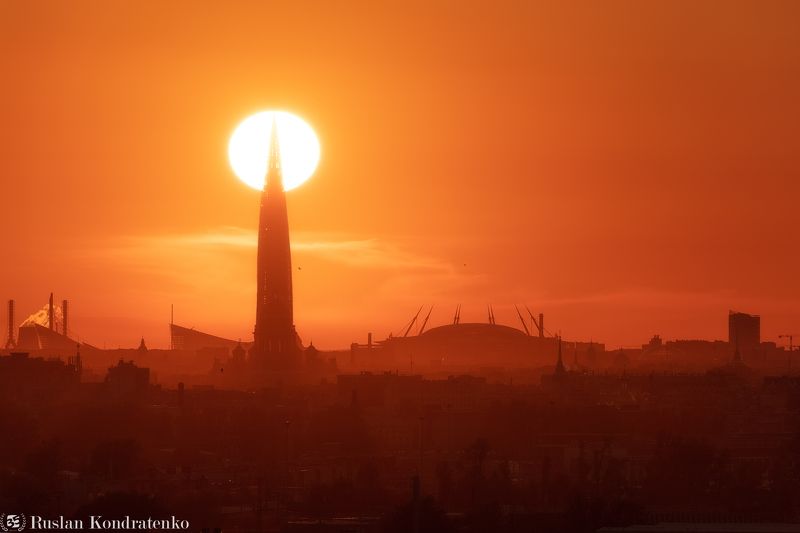 Закат над Газпром Ареной фото превью