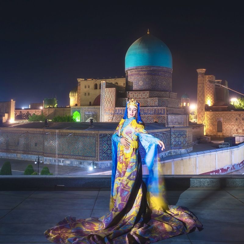 Самарканд. Вид на Голубую мечеть. фото превью