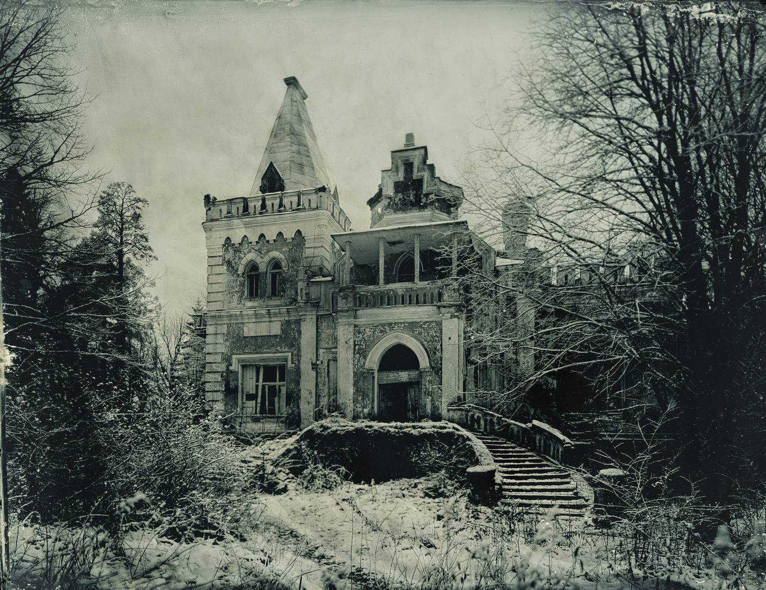 амбротип, коллодий, большой формат, 18х24, 18 на 24, ambrotipe, wet plate, collodion, monochrome, b&w, монохром, аналоговая фотография, аналог, large format, analog, усадьба, заброшенное, abandoned, super-angulon165mm, angulon165, Андрей Левин