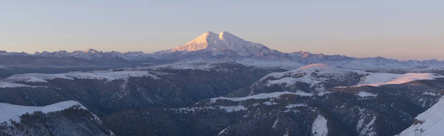 эльбрус, рассвет, шаджатмаз, панорама, Ирина Шипунова
