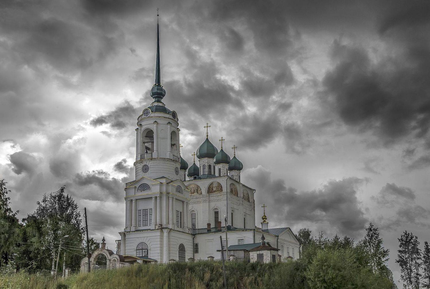 собор, колокольня, строгонов, сольвычегодск, ворота, небо., Анкудинов Леонид