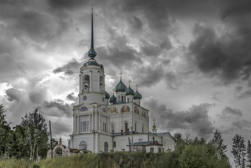 собор, колокольня, строгонов, сольвычегодск, ворота, небо. Жемчужина севера. фото превью