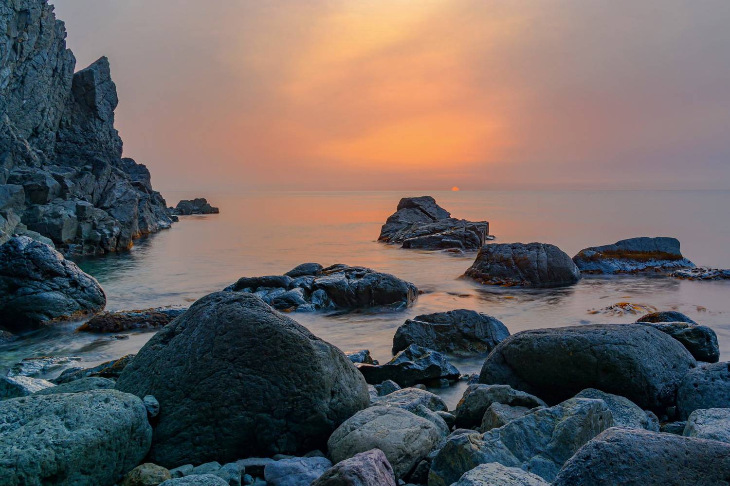 осень, море, клоково, дымка, восход,  GeorgyPrimoretz