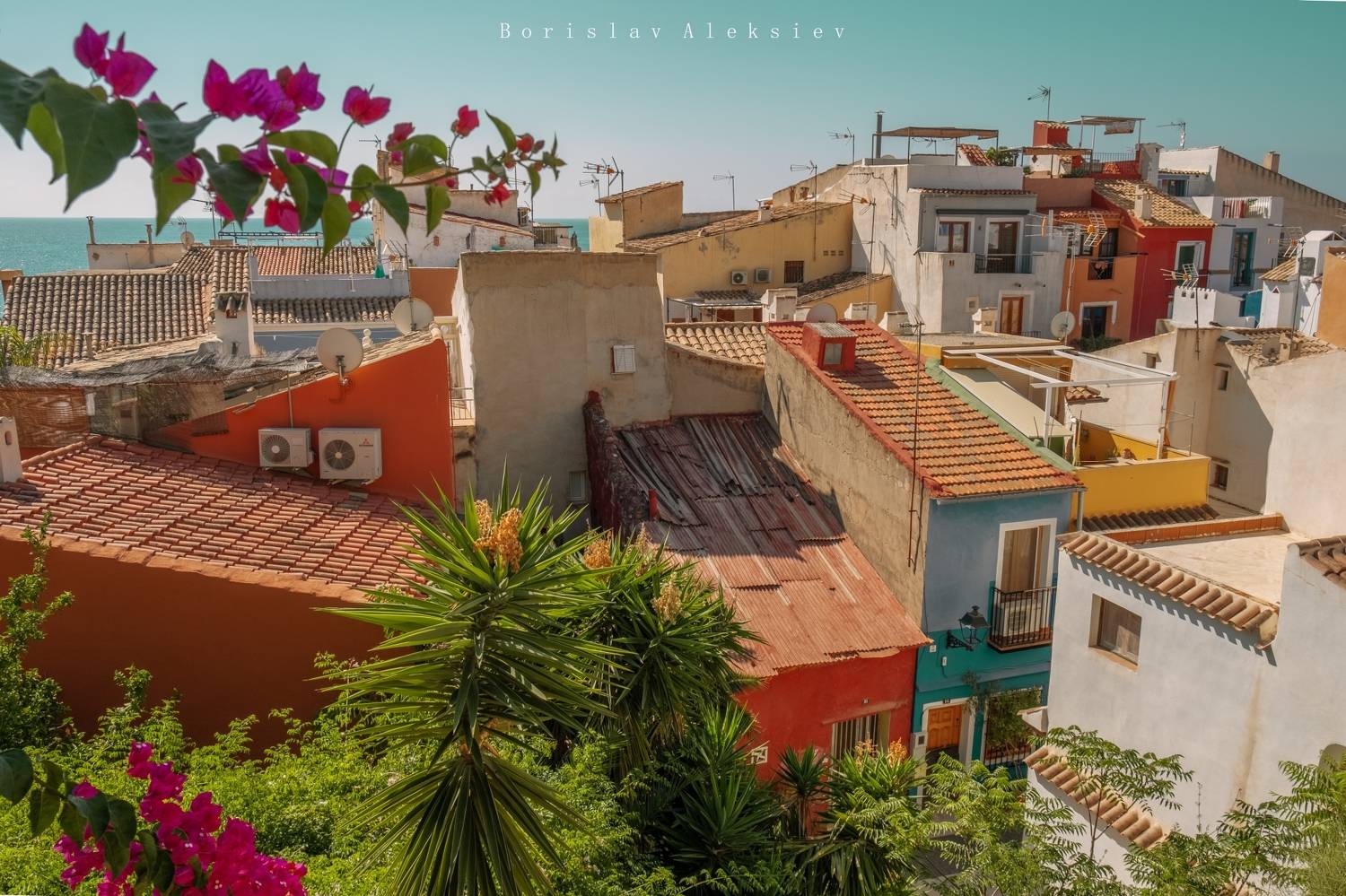 villajoyosa,spain,sea,old,building,house,sky,plant,flowers,, Алексиев Борислав