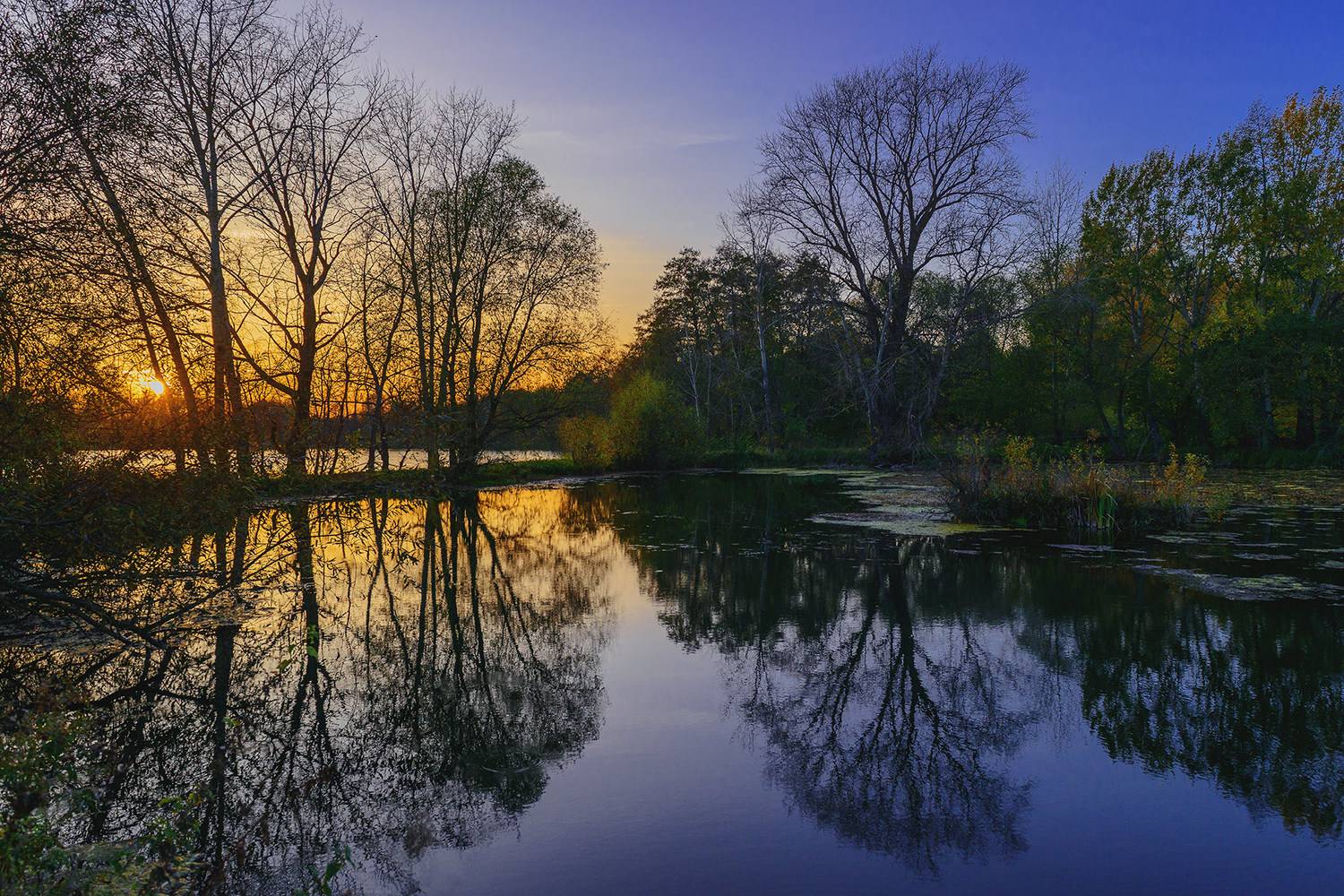 осень озеро закат, Владислав Никишин