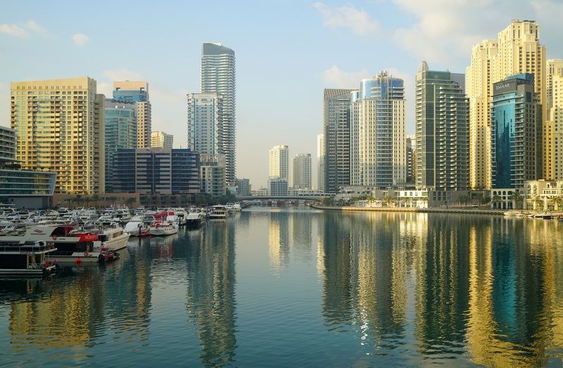 city, skyscraper, bay, architecture, yacht, embankment, building, pond, futurism, concept, megapolis Morning фото превью