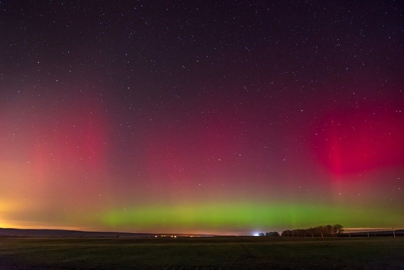 северное сияние, полярное сияние, белгородская область, ночь, небо Северное сияние фото превью