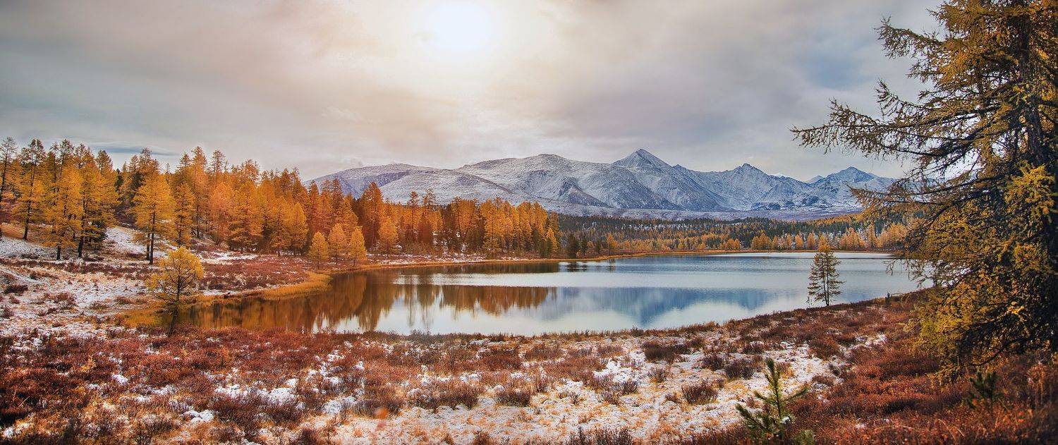 озеро, киделю, горы, алтай, улаган, осень, природа, пейзаж, лиственницы, Художников-Сухоребриков Павел