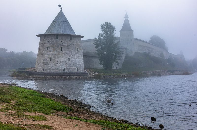 Псков, туман, утро,  Туманное утро в Пскове фото превью