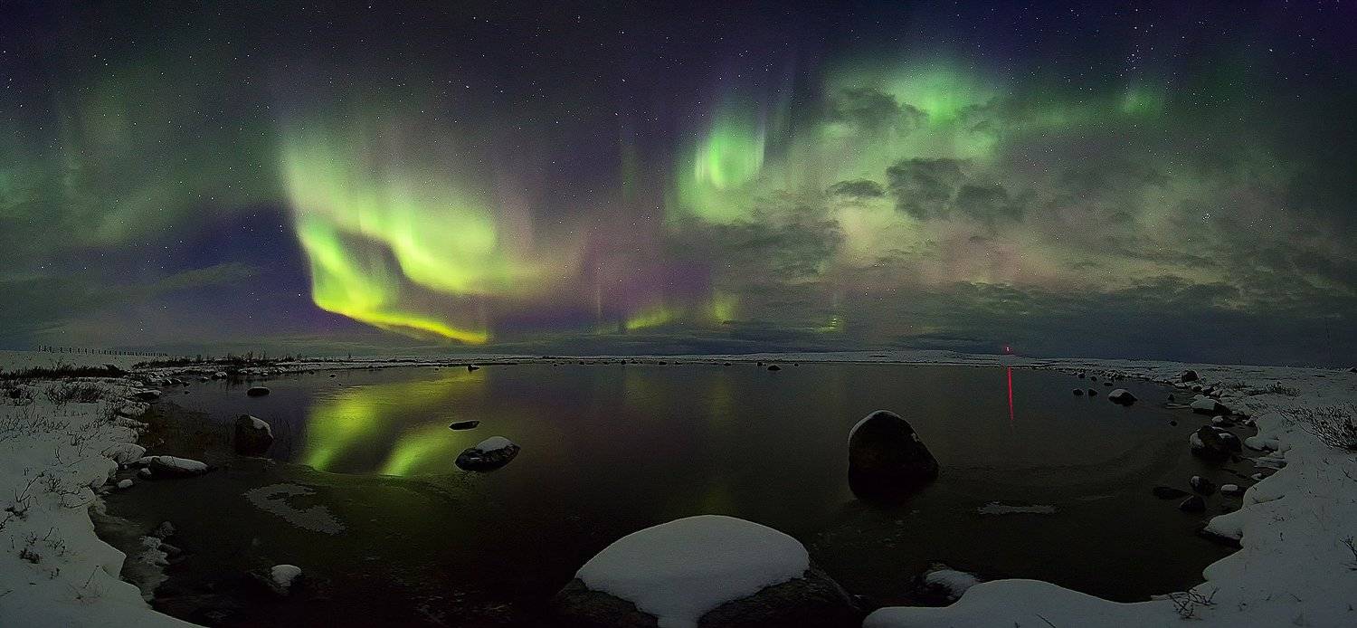 Кольский п-ов, Полярное сияние, Природа пейзаж, Северное сияние, Любовь Трифонова