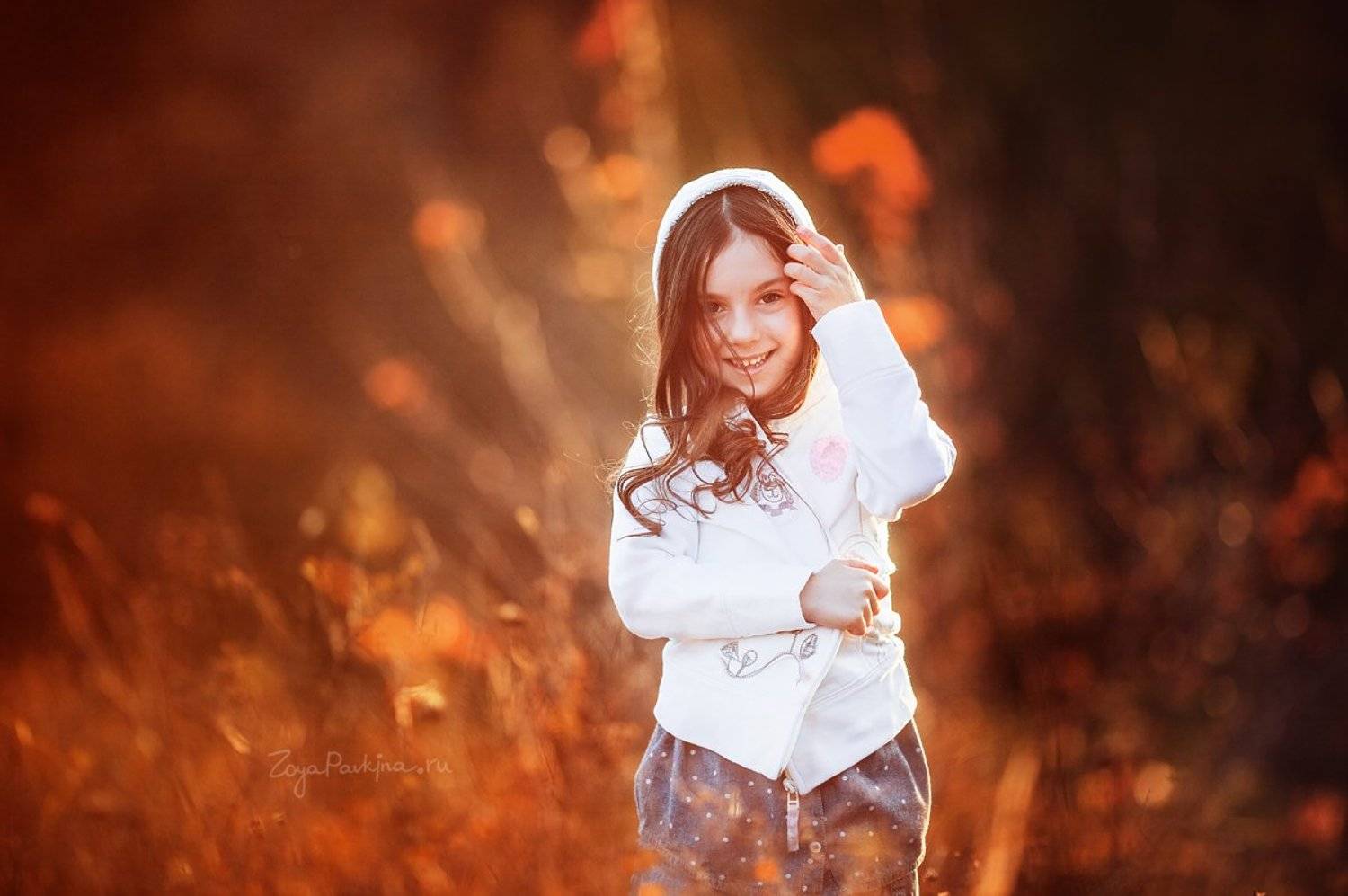 девочка, осень, оранжевый, Зоя Павкина