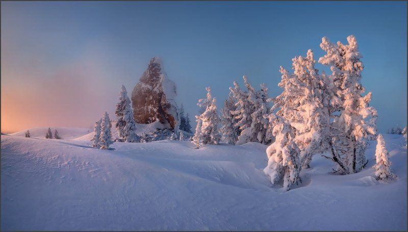 Верблюды, Зима, Рассвет, Утро, Шерегеш, Ярославский Виталий Утро красит нежным светом... фото превью