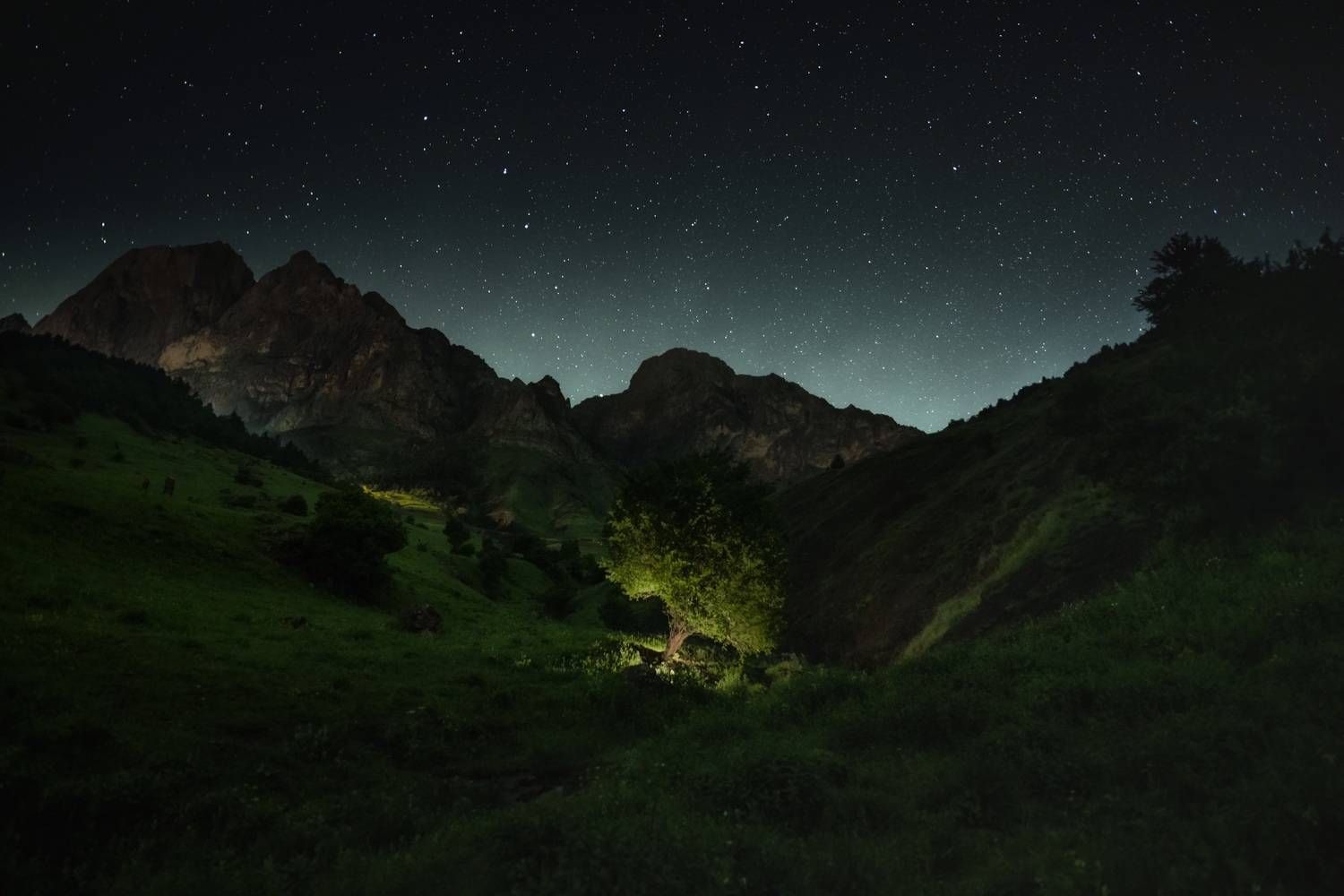 ингушетия, кавказ, горы, цей-ламский хребет, ночь, звезды, Чекалев Алексей