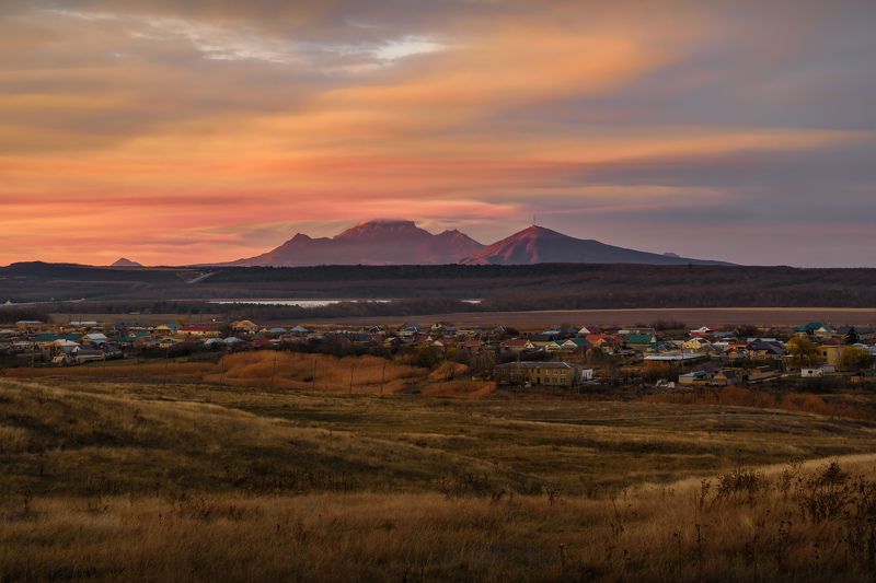 Кавказ, горы, закат, Бештау Ноябрьский закат фото превью