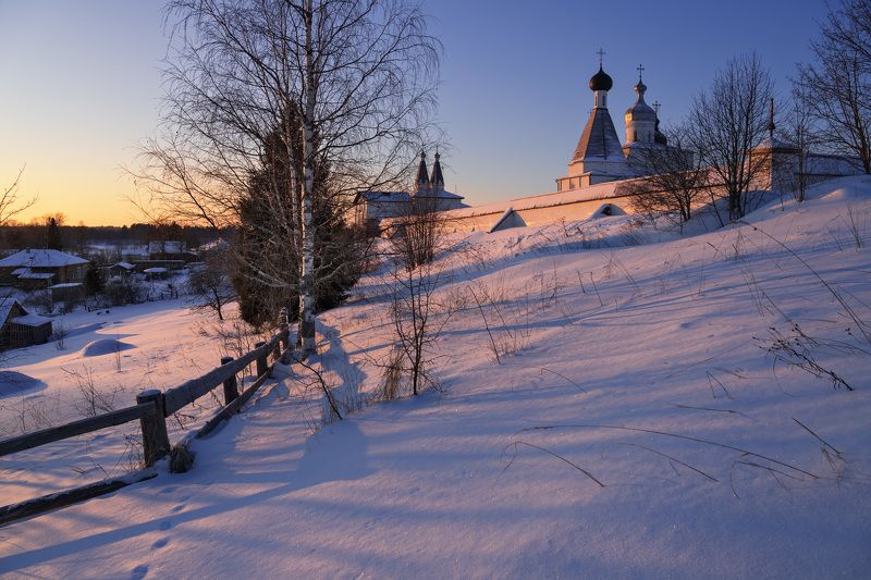 ферапонтово, зима, вечер Вечернее солнце фото превью