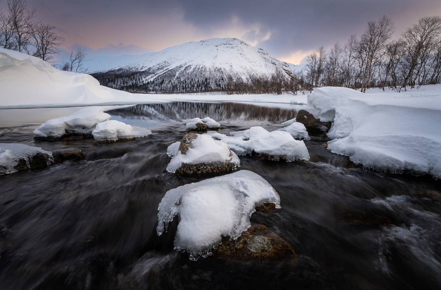 sunrise, mountain, winter, Maria Pochikaeva
