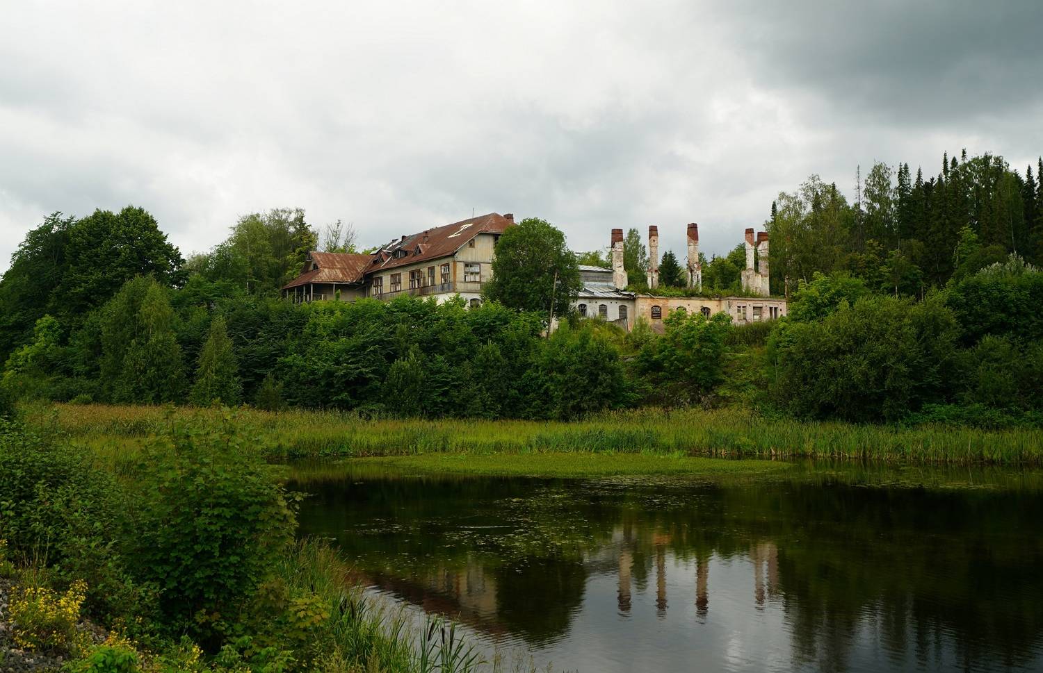 landscape, karelia, lake, sky, reflection, forest, nature, building, house,  Сергей Андреевич