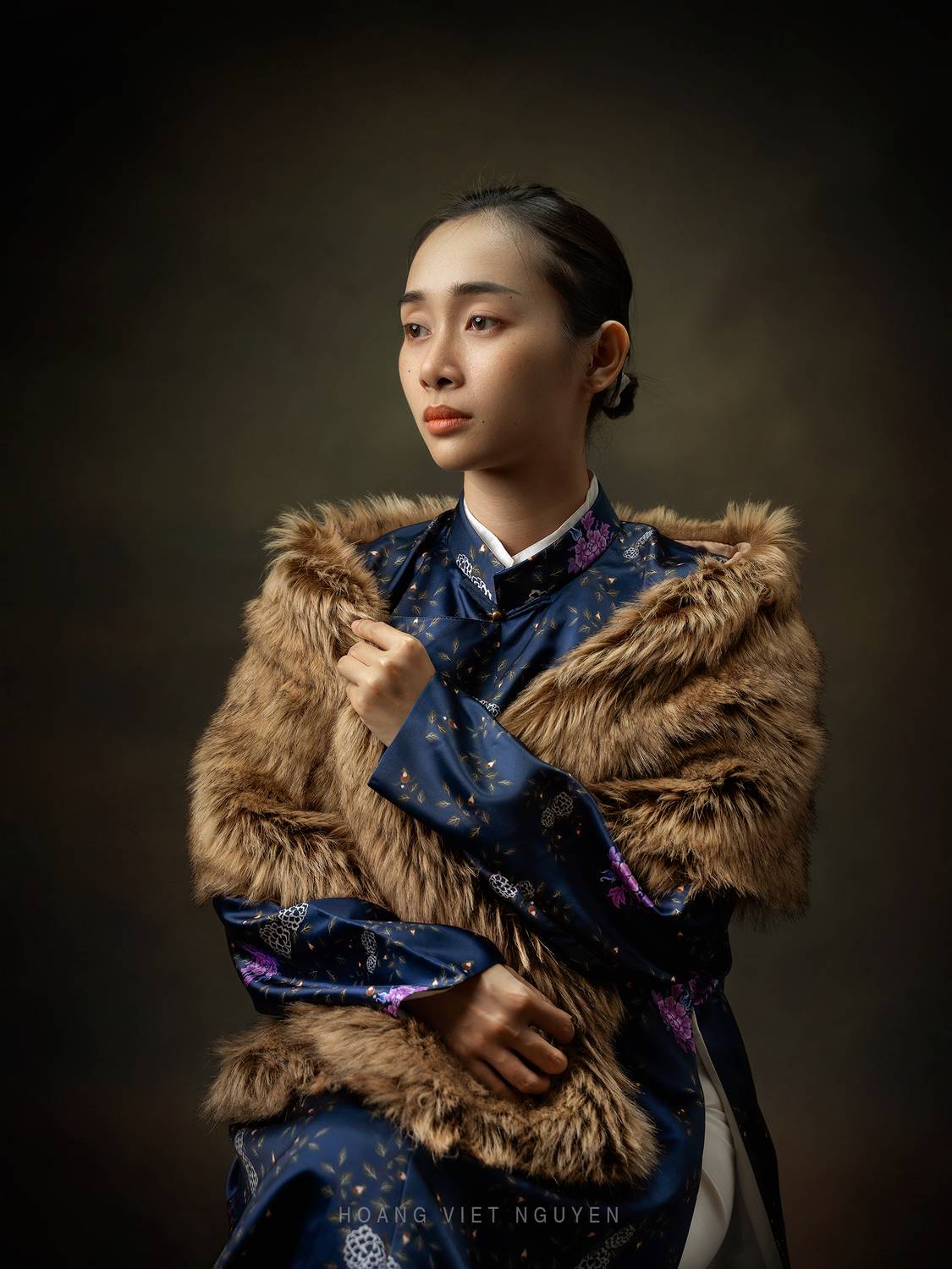 asian, vietnam, vietnamese, portrait, face, women, female, studio, beauty, traditional dress, dress, costume, old, Nguyen Hoang Viet