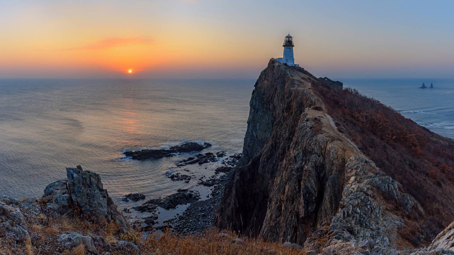 осень, море, восход, мыс бринера, два брата,  GeorgyPrimoretz