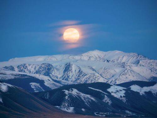 Лунная ночь над Курайским хребтом. 