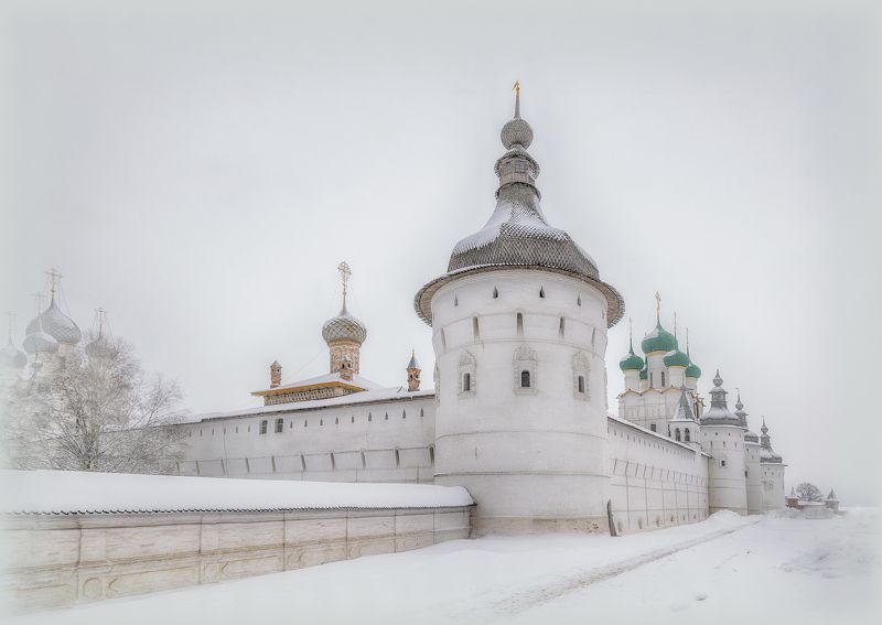 храмы, церковь, кремль, ростов, зима, снег Ростовский Кремль фото превью
