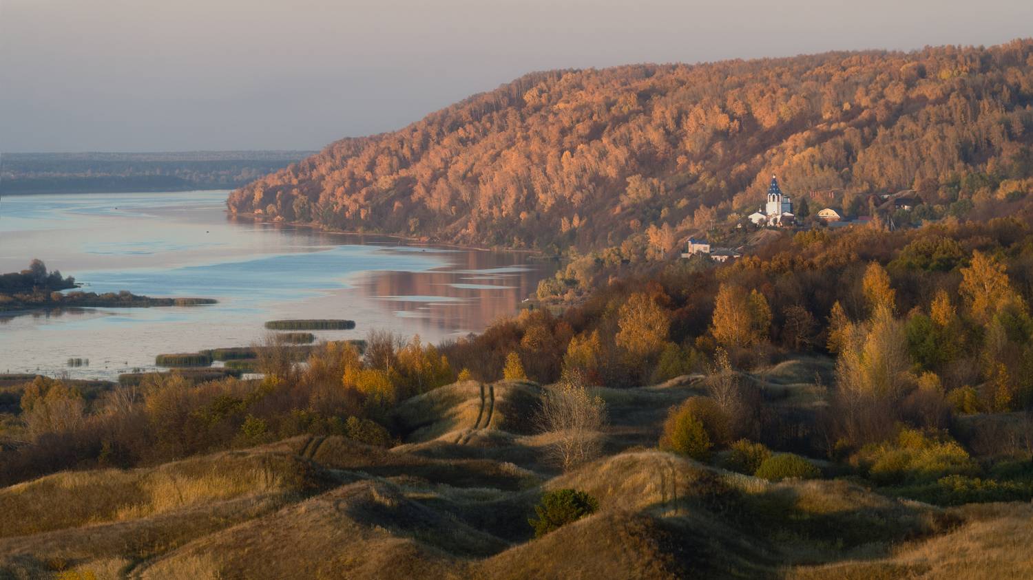 осень река берег село, Колесов Андрей