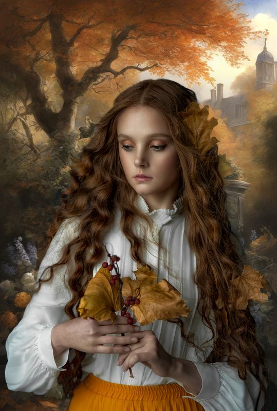 Девушка осень фото превью