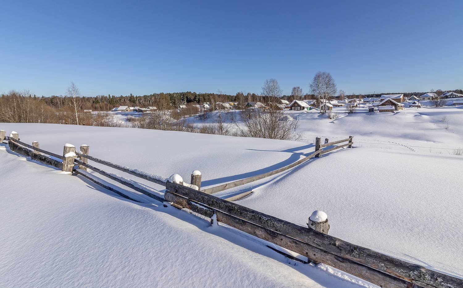 снег, забор, сугроб, деревня, село,, Анкудинов Леонид
