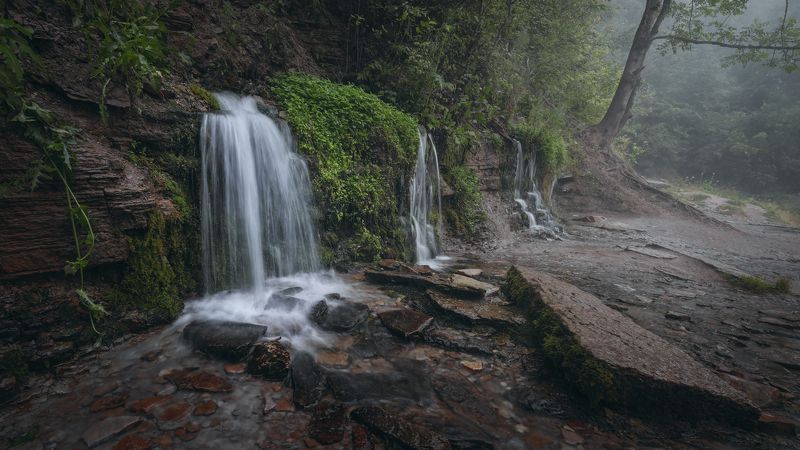 пейзаж,водопады,длинная выдержка  фото превью