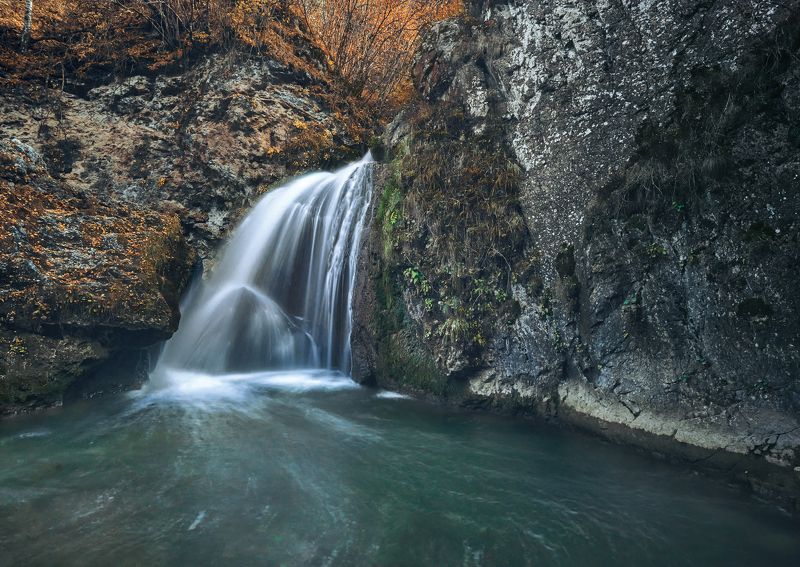 водопад, закат, пейзаж Медовый водопад фото превью