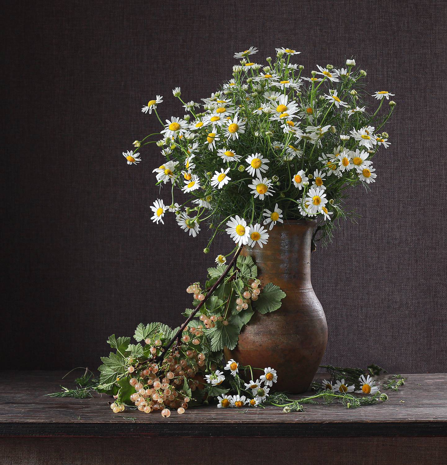 натюрморт, фотонатюрморт, still life, stillifefoto, художественное фото, фотохудожник, цветы, букет, ромашки, ягода, белая смородина, наталья  казанцева,очкой белой смородины, Наталья Казанцева