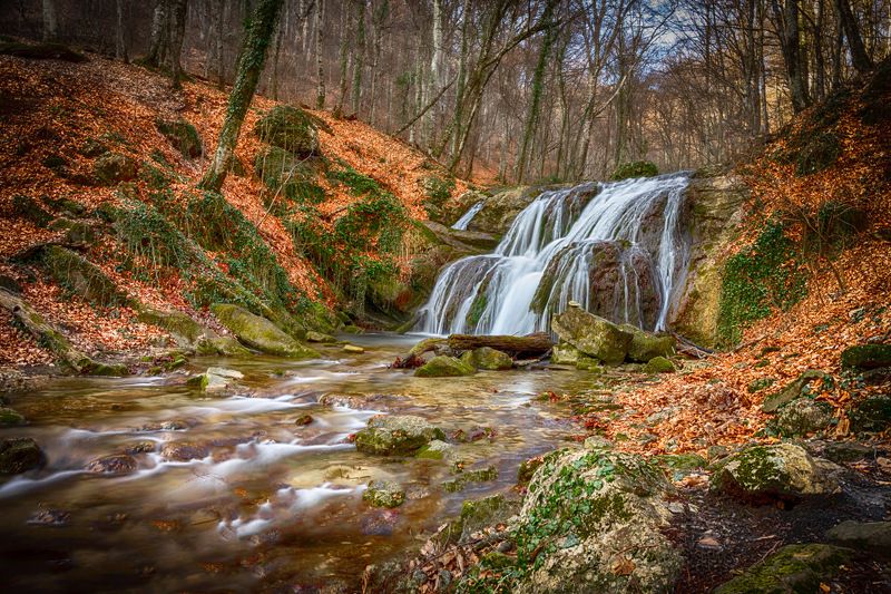 Водопад. Крым Осень фото превью