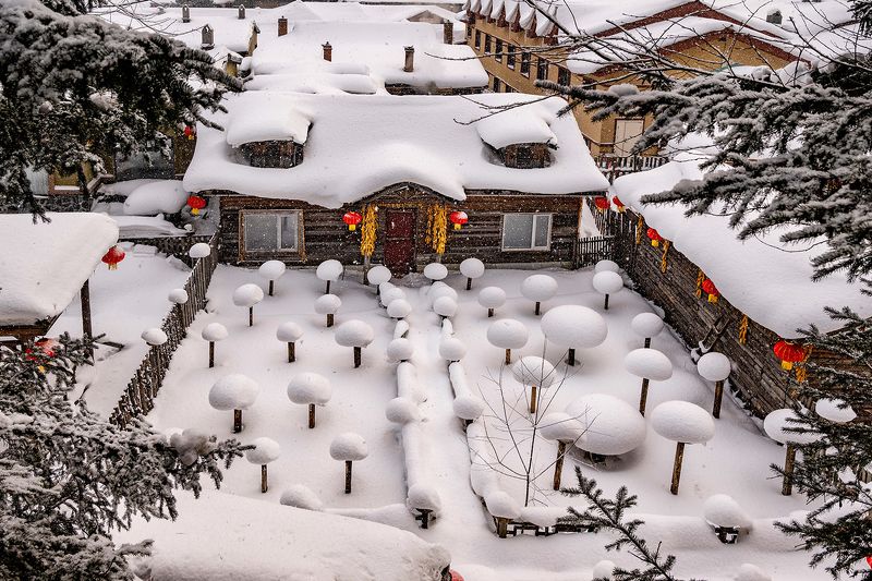 Snow village, China фото превью