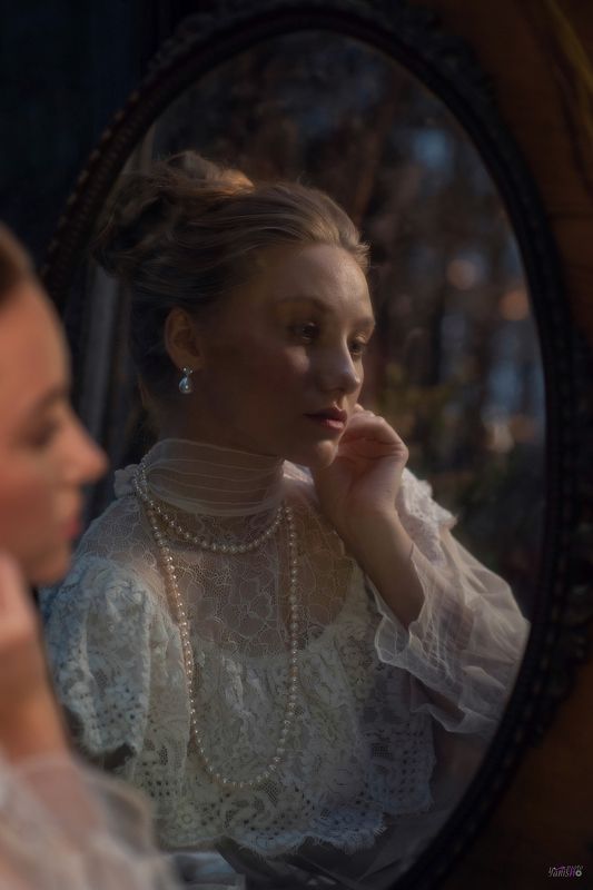 ретро, девушка, портрет, рояль, осень, Тургенев, артфото В отражении фото превью