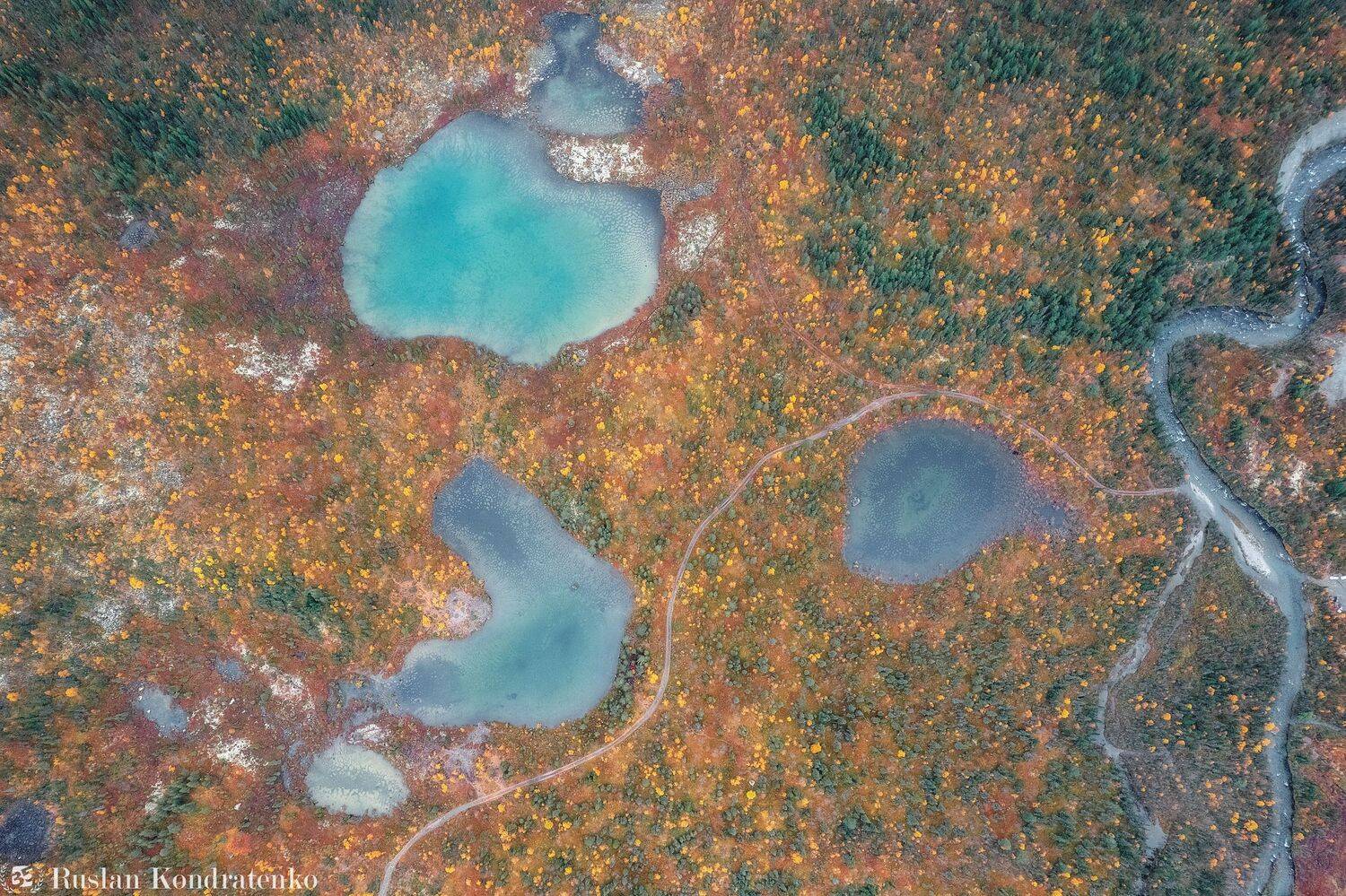 кольский полуостров, аэрофото, аэрофотография, хибины, полигональные озера, Кондратенко Руслан