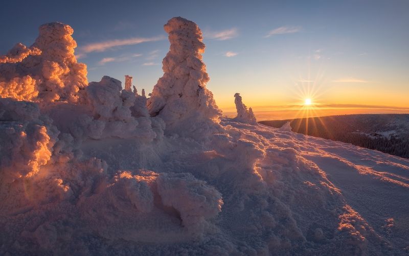 landscape, winters, snow Morning in the Jeseníky фото превью