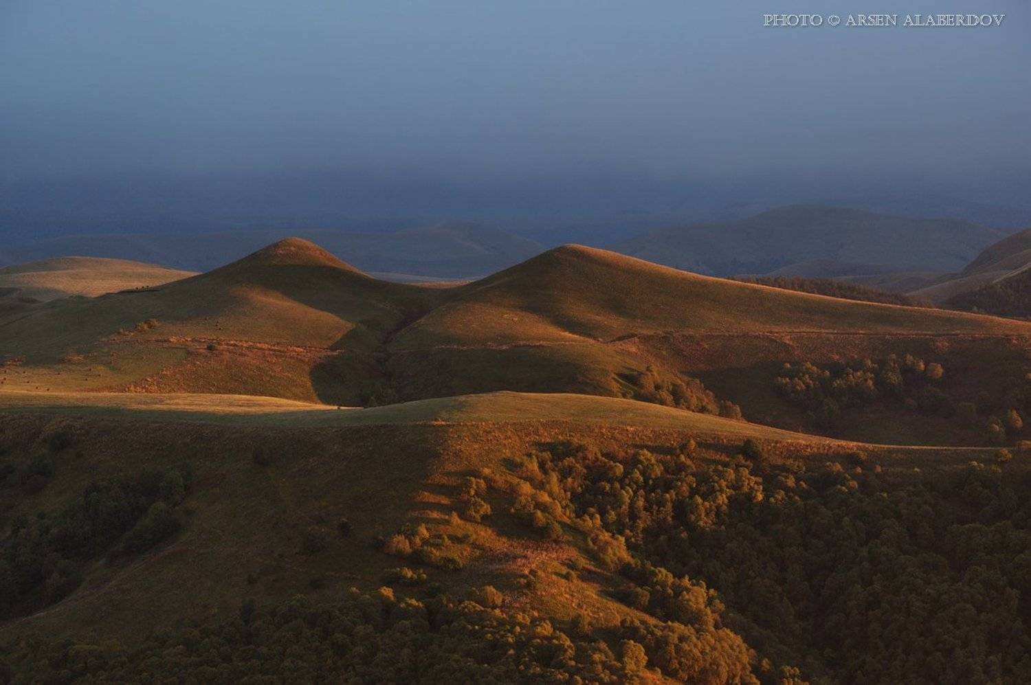 Вечер, Горы, Закат, Карачаево-Черкесия, Осень, Предгорья, Холмы, Арсен Алабердов