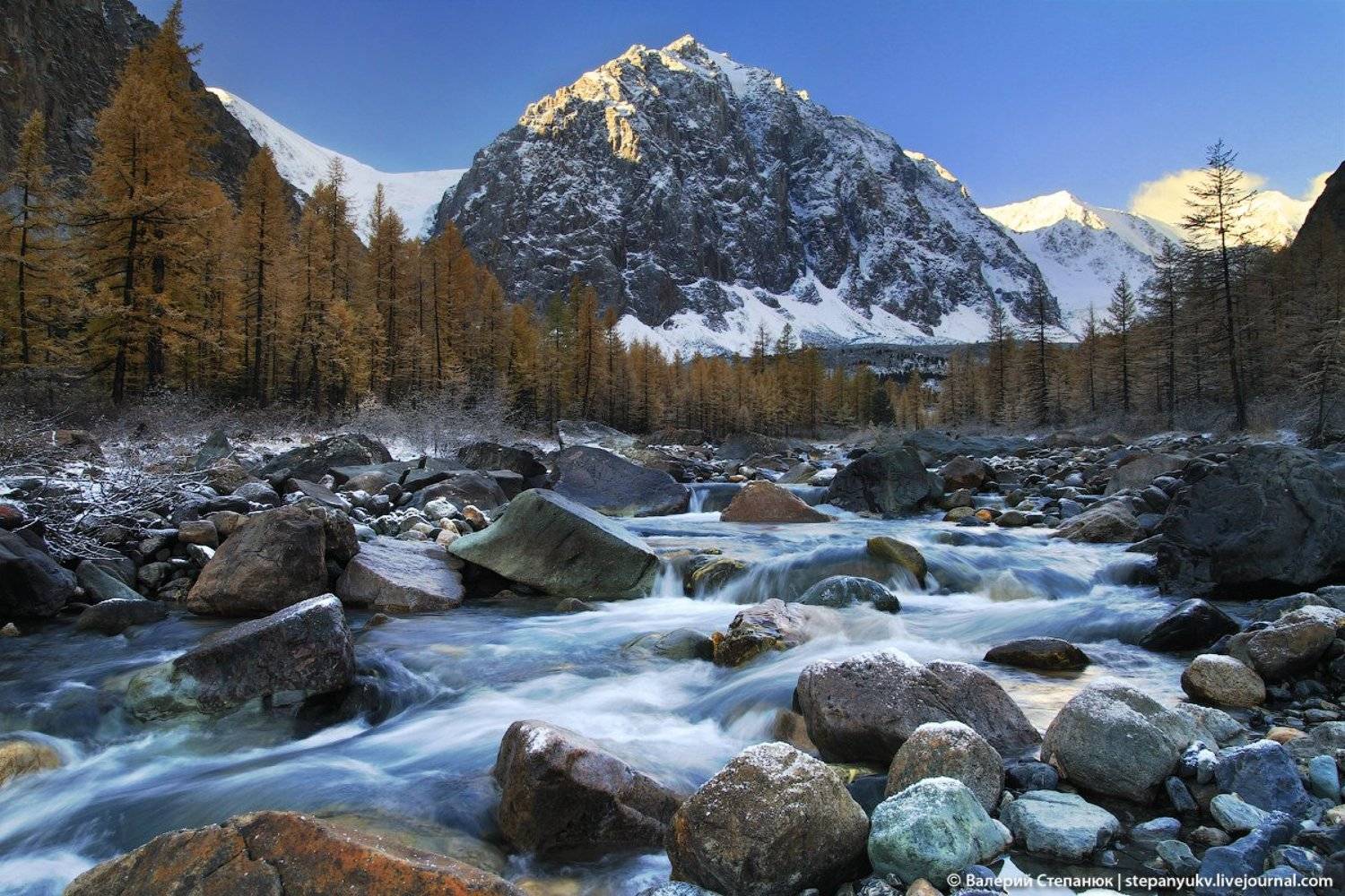 алтай, горы, река, снег, вода, Степанюк Валера