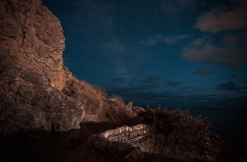 Ночь море горы звезды небо Ночная жизнь... фото превью