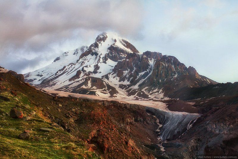 гора, горы, казбек, кавказ, грузия, утро, рассвет, Утро у Казбека фото превью