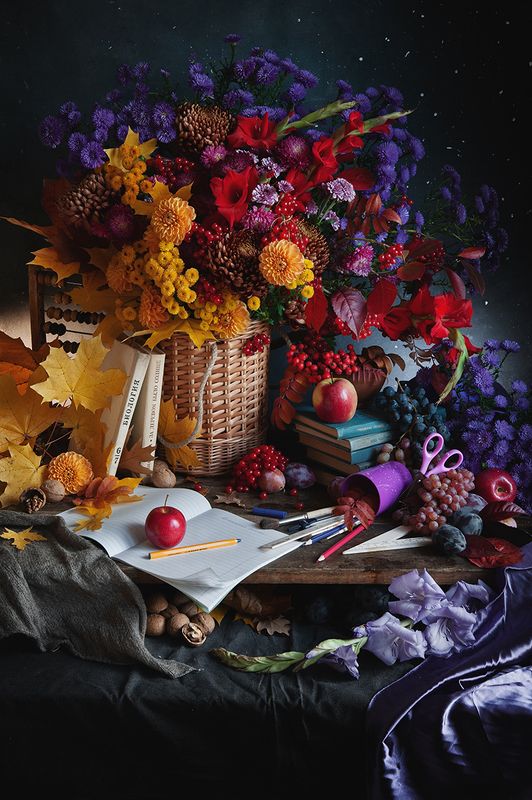 осень, цветы, букет, сентябрь, натюрморт Сентябрь фото превью