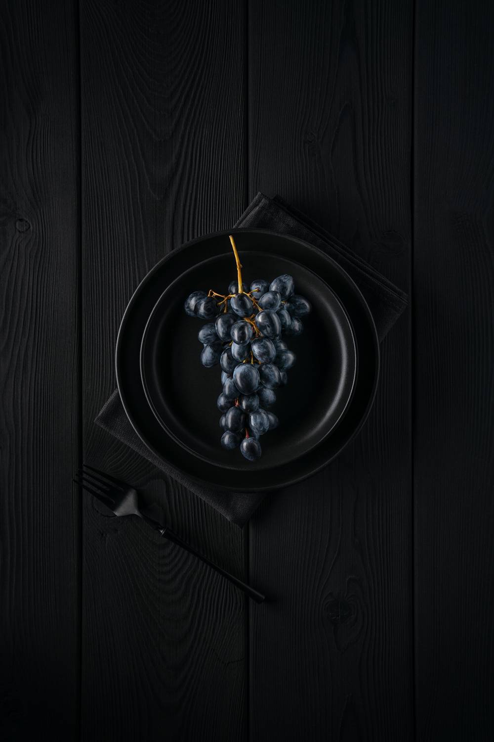 виноград, фрукты, минимализм, черный, flatlay, ЯR Ольга