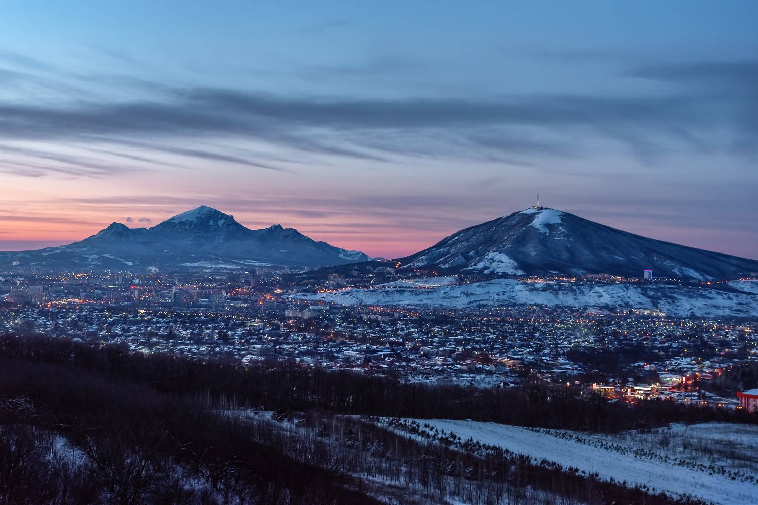 кавказ, горы, вечер,  зима, снег, пятигорск, закат, кмв, кавказские минеральные воды, Zakharov Armen