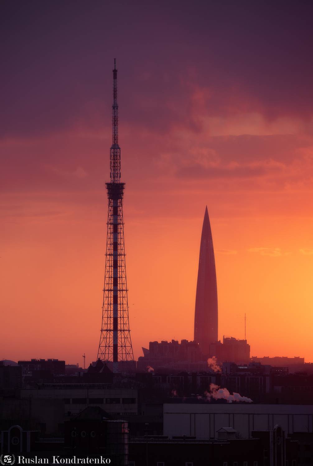 санкт-петербург, закат, лахта-центр, лахта, небоскреб, прострел, телевышка, телебашня, Кондратенко Руслан