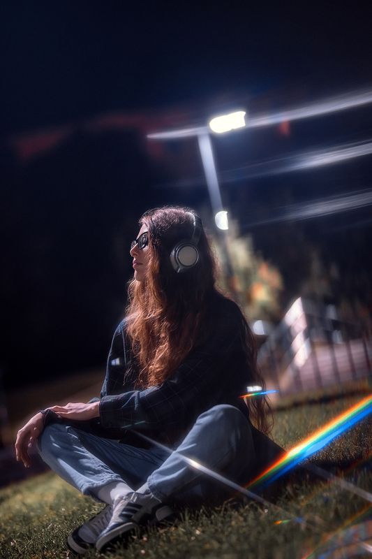 портрет, девушка, цвет, вечер, лето, город, музыка Эвелина фото превью