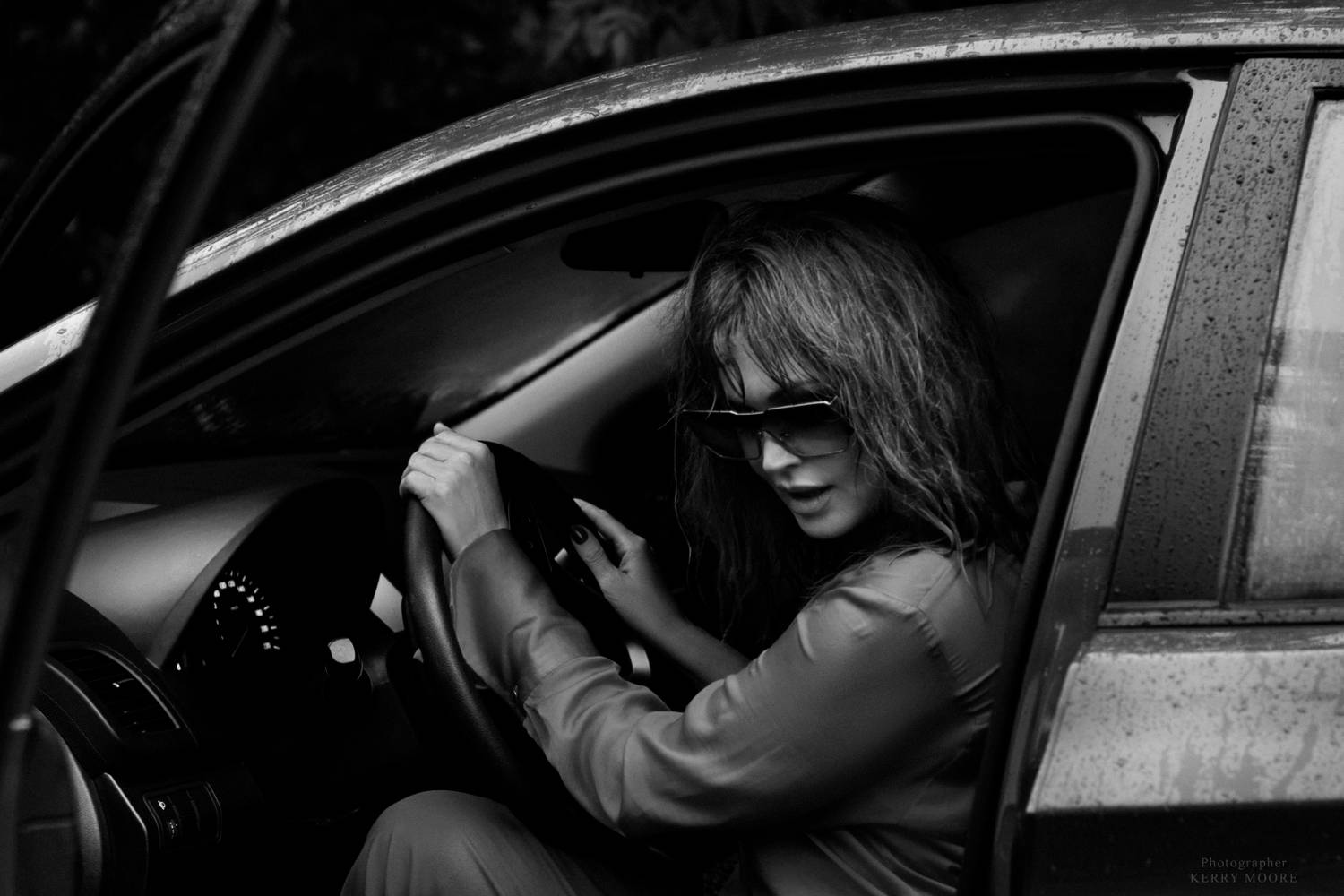 portrait, beauty, model, eyes, woman, female, glamour, style, fashion, face, black and white, monochrome, light,  Kerry Moore